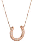Lanț cu Pandantiv Lucky Horseshoe cu Diamante Create în Laborator de 0.26 ct din 18K Aur Roz - Castelo.ro