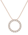Lanț cu Pandantiv Cercul Vieții Eternitate cu Moissanite de 1.64 ct din 18K Aur Roz - Castelo.ro
