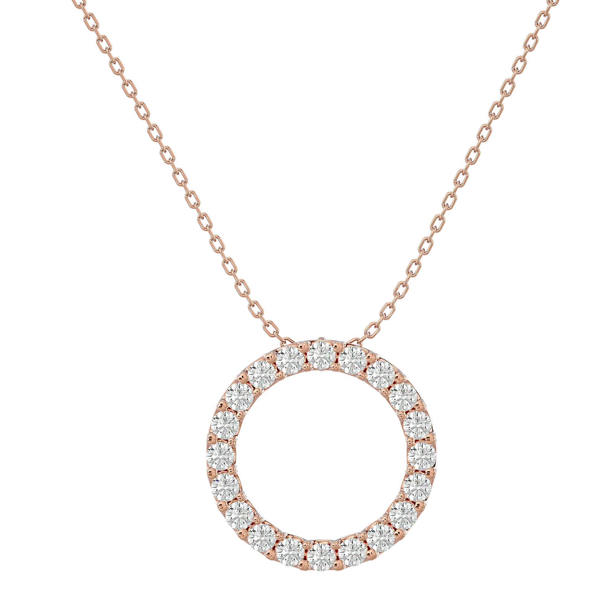 Lanț din Aur 14k cu Pandantiv Cercul Vieții Eternitate cu Diamante Naturale de 1.64 ct din 14K Aur Roz - Castelo.ro