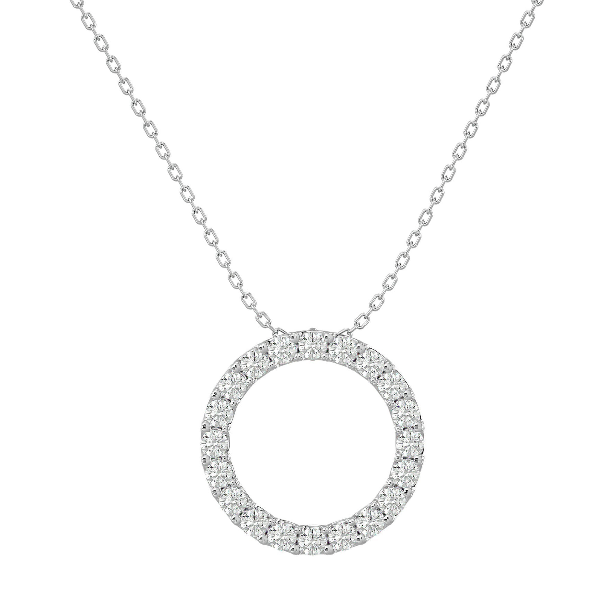 Lanț din Aur 14k cu Pandantiv Cercul Vieții Eternitate cu Diamante Naturale de 1.64 ct din 14K Aur Alb - Castelo.ro