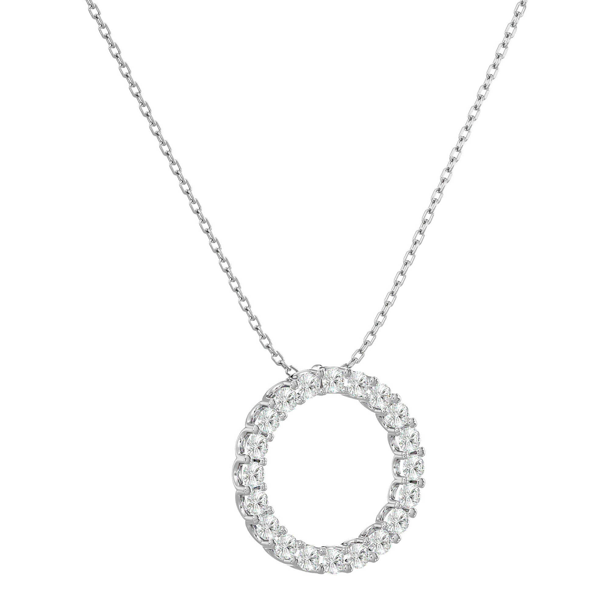 Lanț din Aur 14k cu Pandantiv Cercul Vieții Eternitate cu Diamante Naturale de 1.64 ct din 14K Aur Alb - Castelo.ro