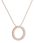 Lanț din Aur 14k cu Pandantiv Cercul Vieții Eternitate cu Diamante Create în Laborator de 1.64 ct din 14K Aur Roz - Castelo.ro