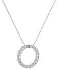 Lanț din Aur 14k cu Pandantiv Cercul Vieții Eternitate cu Diamante Create în Laborator de 1.64 ct din 14K Aur Alb - Castelo.ro