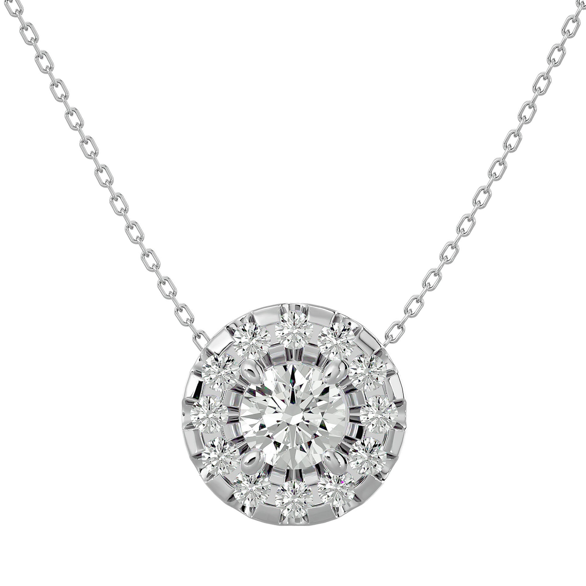Lanț cu Pandantiv Rotund Brilliant, Diamante Naturale de 1.88 ct din - Castelo.ro