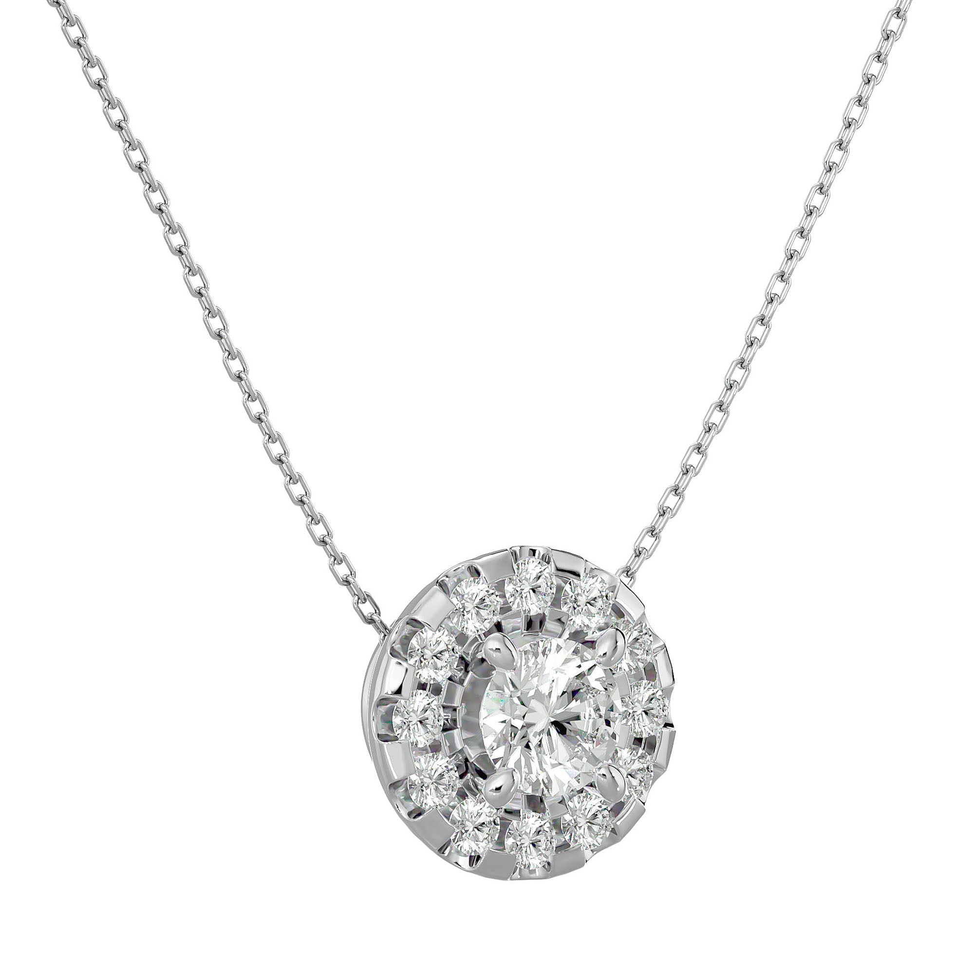 Lanț cu Pandantiv Rotund Brilliant, Diamante Naturale de 1.88 ct din - Castelo.ro