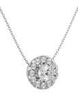 Lanț cu Pandantiv Rotund Brilliant, Moissanite de 1.88 ct din - Castelo.ro
