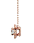 Lanț din Aur 14k cu Pandantiv Rotund Brilliant, Diamante Naturale de 1.88 ct din 14K Aur Roz - Castelo.ro