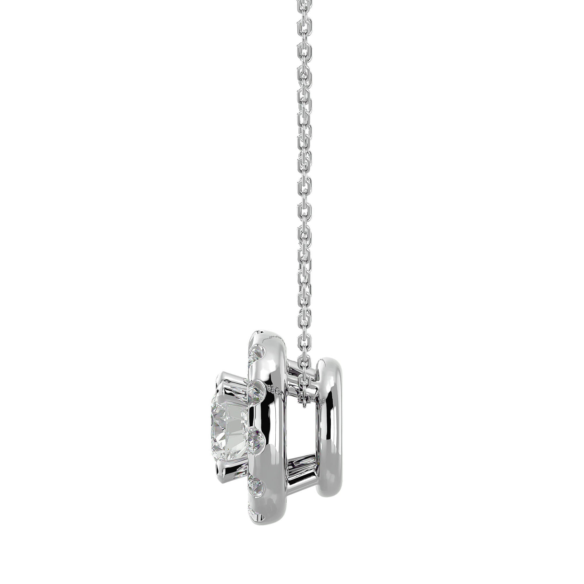 Lanț cu Pandantiv Rotund Brilliant, Diamante Naturale de 1.88 ct din - Castelo.ro