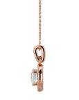 Lanț din Aur 14k cu Pandantiv Rotund Brilliant Halo, Diamante Naturale de 2.34 ct din 14K Aur Roz - Castelo.ro