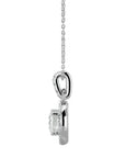 Lanț cu Pandantiv Rotund Brilliant Halo, Moissanite de 2.34 ct din - Castelo.ro