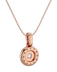 Lanț din Aur 14k cu Pandantiv Rotund Brilliant Halo, Diamante Create în Laborator de 2.34 ct din 14K Aur Roz - Castelo.ro