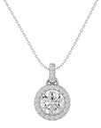 Lanț cu Pandantiv Rotund Brilliant cu Moissanite Halo de 1.51 ct din - Castelo.ro