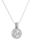 Lanț cu Pandantiv Rotund Brilliant cu Diamant Natural Halo de 1.51 ct din - Castelo.ro