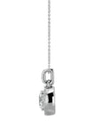 Lanț din Aur 14k cu Pandantiv Rotund Brilliant cu Diamant Create în Laborator Halo de 1.51 ct din 14K Aur Alb - Castelo.ro