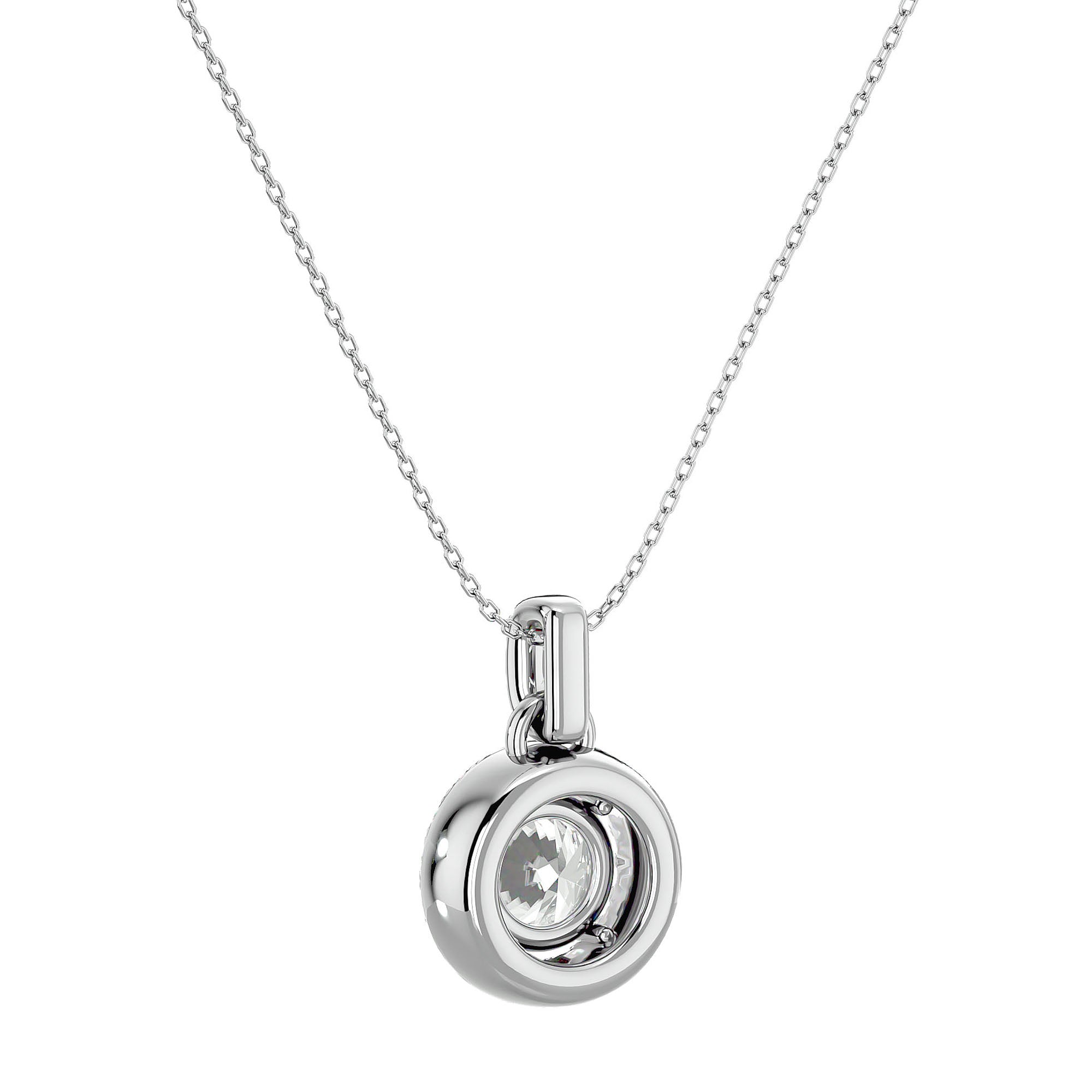 Lanț cu Pandantiv Rotund Brilliant cu Diamant Create în Laborator Halo de 1.51 ct din - Castelo.ro