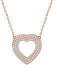 Lanț cu Pandantiv Inimă Royal, Diamante Naturale de 1.08 ct din 18K Aur Roz - Castelo.ro