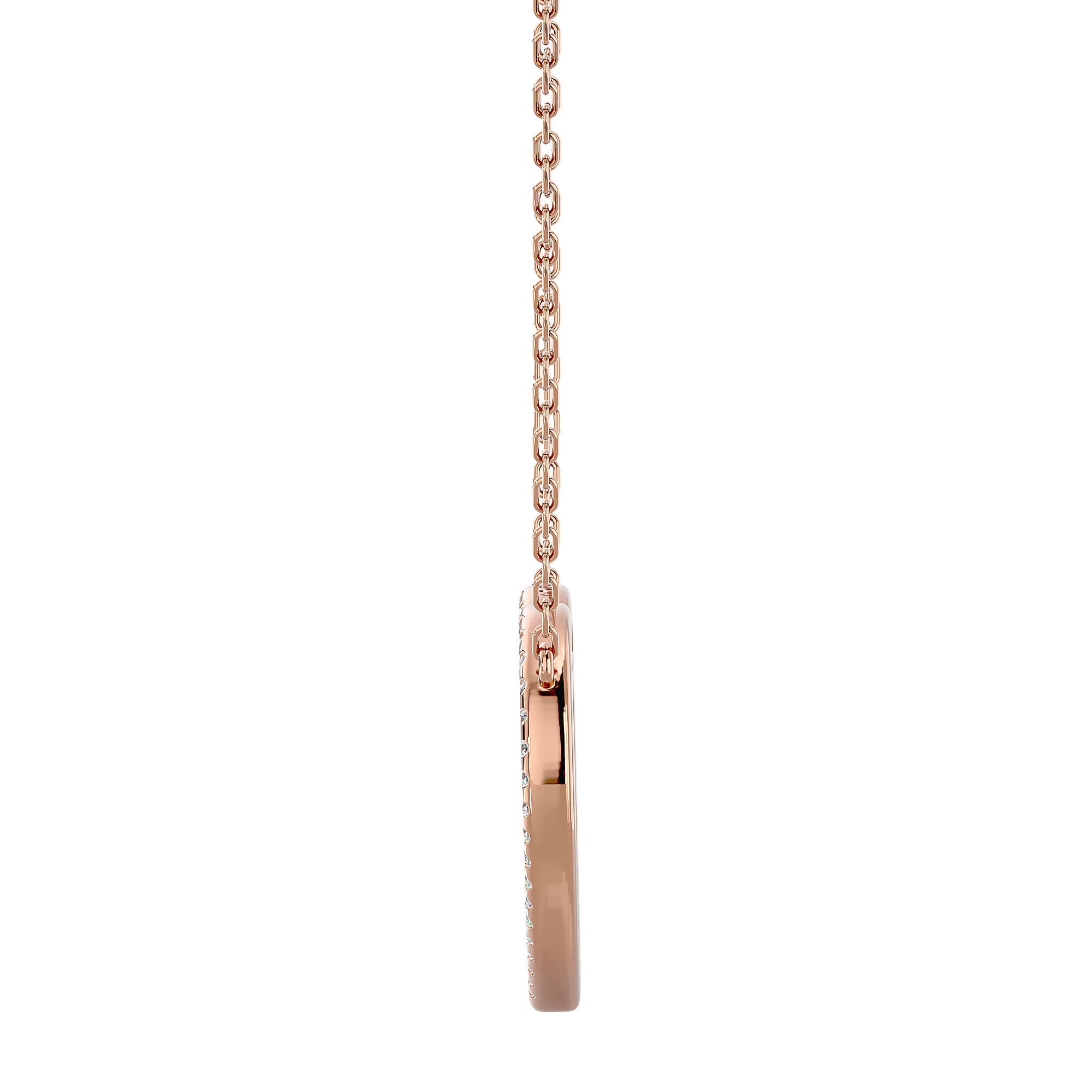 Lanț cu Pandantiv Inimă Royal, Diamante Naturale de 1.08 ct din 18K Aur Roz - Castelo.ro