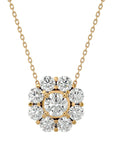 Lanț din Aur 14k cu Pandantiv Floare Eternă Moissanite de 0.93 ct din 14K Aur Galben - Castelo.ro