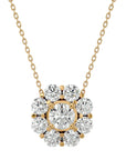 Lanț din Aur 14k cu Pandantiv Floare Eternă Diamante Naturale de 0.93 ct din 14K Aur Galben - Castelo.ro