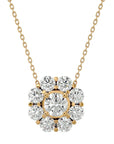 Lanț din Aur 14k cu Pandantiv Floare Eternă Diamante Naturale de 0.93 ct din 14K Aur Galben - Castelo.ro