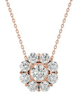 Lanț din Aur 14k cu Pandantiv Floare Eternă Moissanite de 0.93 ct din 14K Aur Roz - Castelo.ro