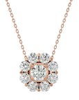 Lanț din Aur 14k cu Pandantiv Floare Eternă Diamante Naturale de 0.93 ct din 14K Aur Roz - Castelo.ro
