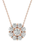 Lanț din Aur 14k cu Pandantiv Floare Eternă Diamante Create în Laborator de 0.93 ct din 14K Aur Roz - Castelo.ro