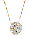 Lanț din Aur 14k cu Pandantiv Floare Eternă Diamante Create în Laborator de 0.93 ct din 14K Aur Galben - Castelo.ro