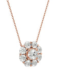 Lanț din Aur 14k cu Pandantiv Floare Eternă Moissanite de 0.93 ct din 14K Aur Roz - Castelo.ro