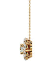 Lanț din Aur 14k cu Pandantiv Floare Eternă Moissanite de 0.93 ct din 14K Aur Galben - Castelo.ro