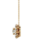 Lanț din Aur 14k cu Pandantiv Floare Eternă Diamante Create în Laborator de 0.93 ct din 14K Aur Galben - Castelo.ro