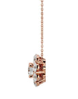 Lanț din Aur 14k cu Pandantiv Floare Eternă Moissanite de 0.93 ct din 14K Aur Roz - Castelo.ro