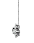 Lanț din Aur 14k cu Pandantiv Floare Eternă Moissanite de 0.93 ct din 14K Aur Alb - Castelo.ro