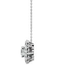 Lanț din Aur 14k cu Pandantiv Floare Eternă Diamante Create în Laborator de 0.93 ct din 14K Aur Alb - Castelo.ro