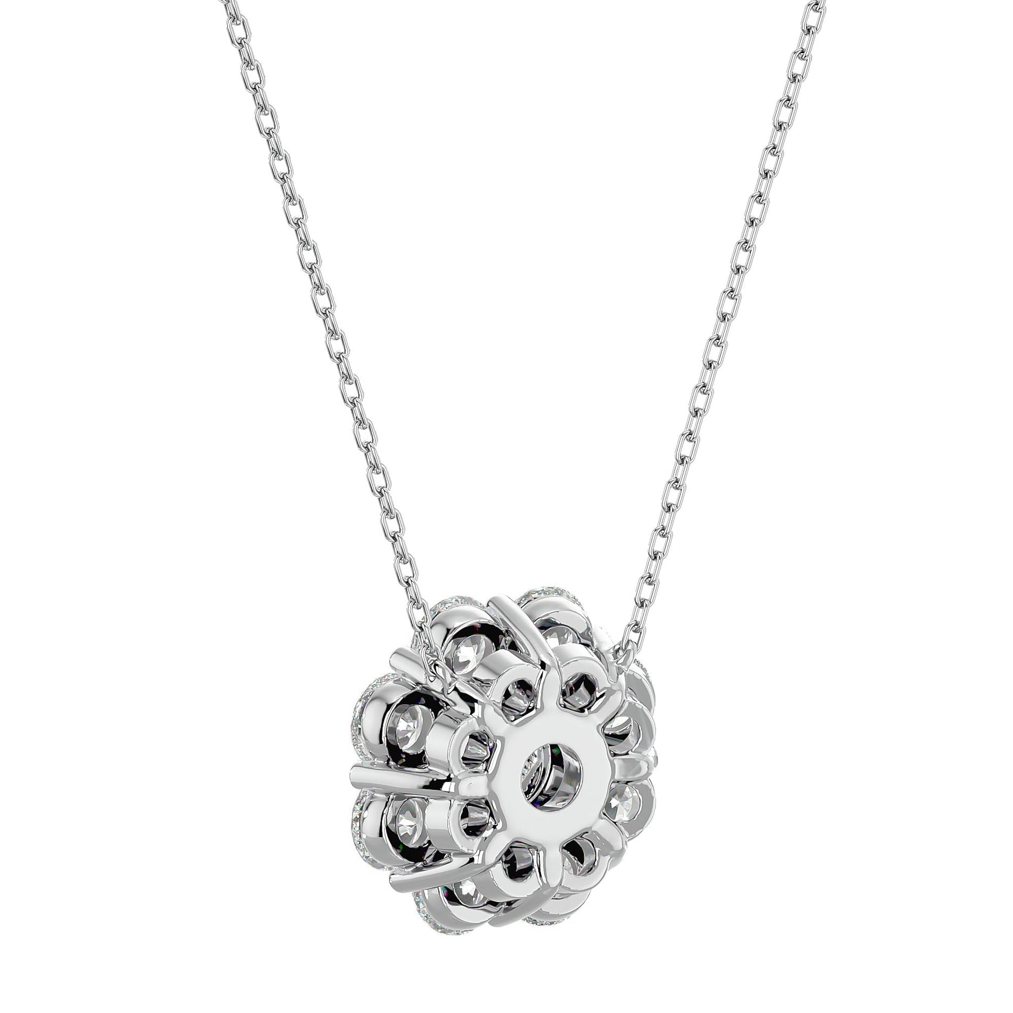 Lanț cu Pandantiv Floare Eternă Diamante Create în Laborator de 0.93 ct din - Castelo.ro