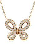Lanț din Aur 14k cu Pandantiv Fluture din Diamante Naturale de 0.31 ct din 14K Aur Galben - Castelo.ro