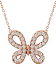 Lanț din Aur 14k cu Pandantiv Fluture din Diamante Naturale de 0.31 ct din 14K Aur Roz - Castelo.ro