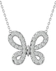 Lanț din Aur 14k cu Pandantiv Fluture din Diamante Naturale de 0.31 ct din 14K Aur Alb - Castelo.ro