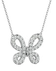 Lanț din Aur 14k cu Pandantiv Fluture din Diamante Naturale de 0.31 ct din 14K Aur Alb - Castelo.ro