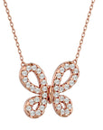 Lanț din Aur 14k cu Pandantiv Fluture din Diamante Create în Laborator de 0.31 ct din 14K Aur Roz - Castelo.ro