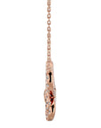 Lanț din Aur 14k cu Pandantiv Fluture din Diamante Create în Laborator de 0.31 ct din 14K Aur Roz - Castelo.ro