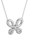 Lanț din Aur 14k cu Pandantiv Fluture din Diamante Naturale de 0.31 ct din 14K Aur Alb - Castelo.ro