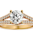 Inel de Logodnă cu Moissanite Tăietură Rotund Brilliant de 1.66 ct din 18k Aur Galben - Castelo.ro