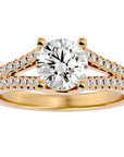 Inel de Logodnă cu Moissanite Tăietură Rotund Brilliant de 1.66 ct din 18k Aur Galben - Castelo.ro