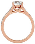Inel de Logodnă cu Moissanite Tăietură Rotund Brilliant de 1.66 ct din 18k Aur Roz - Castelo.ro