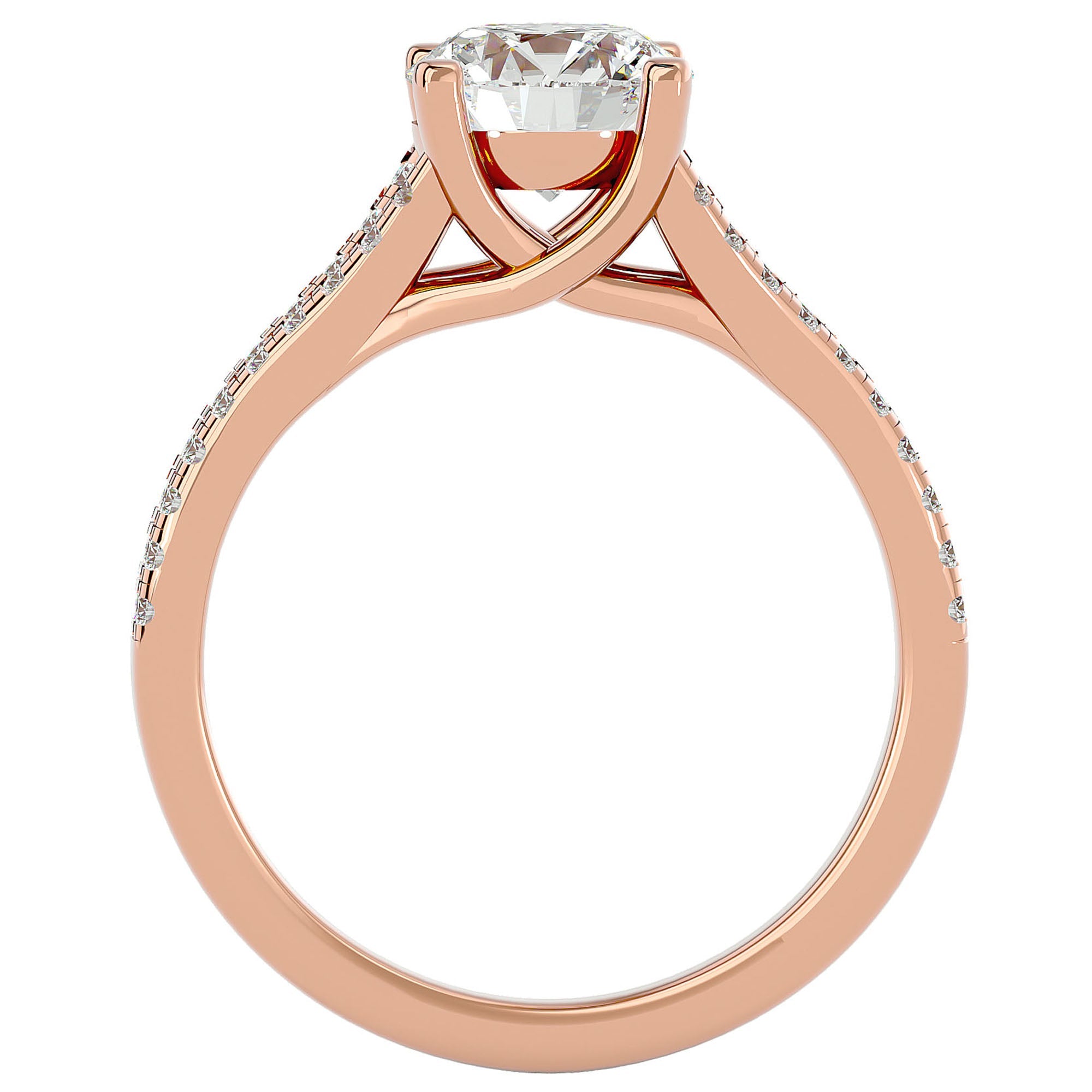 Inel de Logodnă din Aur 14k cu Diamante Naturale Tăietură Rotund Brilliant de 1.66 ct din 14k Aur Roz - Castelo.ro