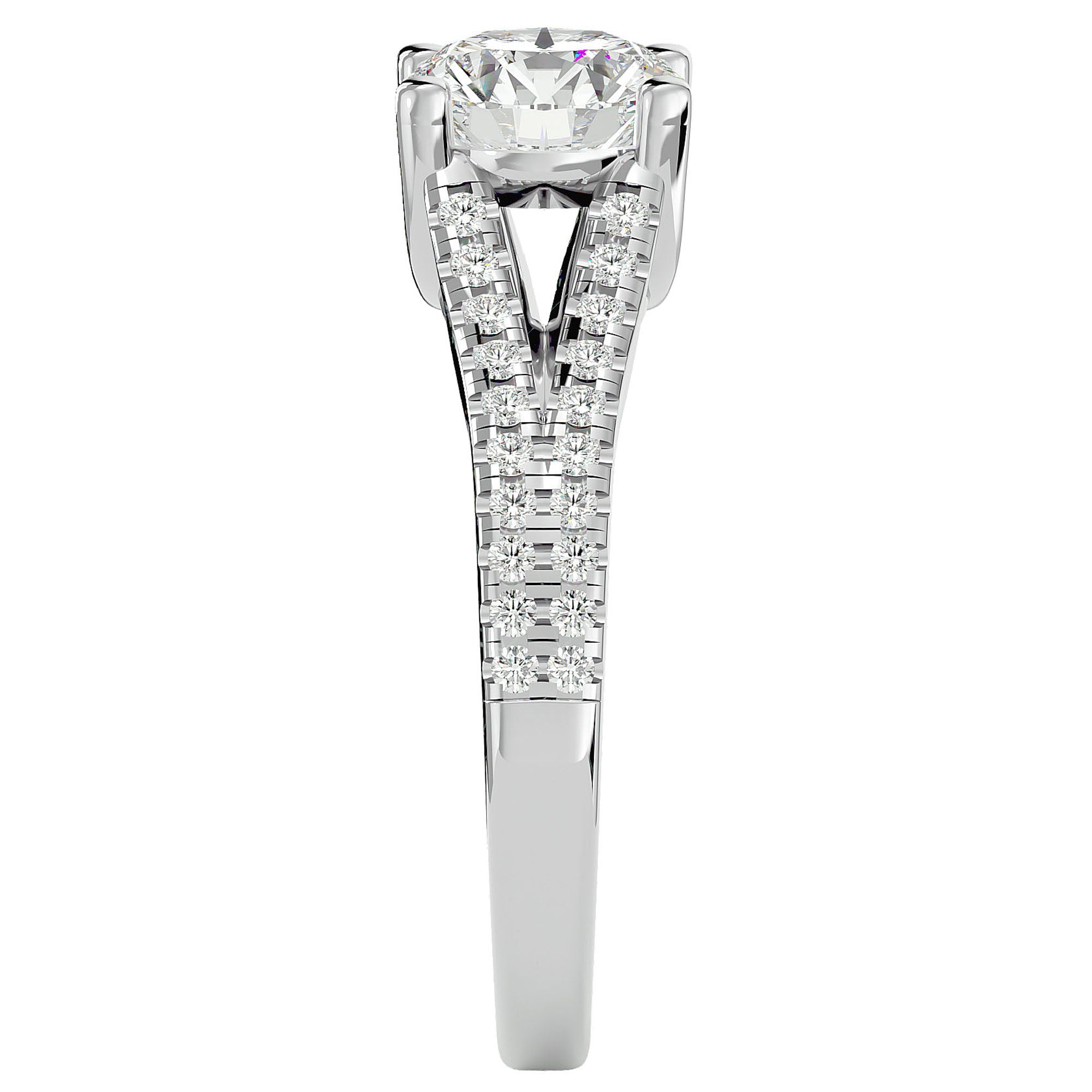 Inel de Logodnă cu Diamante Create în Laborator Tăietură Rotund Brilliant de 1.66 ct din Platina - Castelo.ro