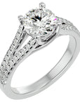 Inel de Logodnă cu Moissanite Tăietură Rotund Brilliant de 1.66 ct din Platina - Castelo.ro