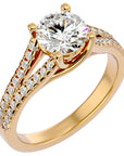 Inel de Logodnă cu Moissanite Tăietură Rotund Brilliant de 1.66 ct din 18k Aur Galben - Castelo.ro