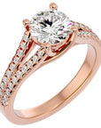 Inel de Logodnă cu Moissanite Tăietură Rotund Brilliant de 1.66 ct din 18k Aur Roz - Castelo.ro